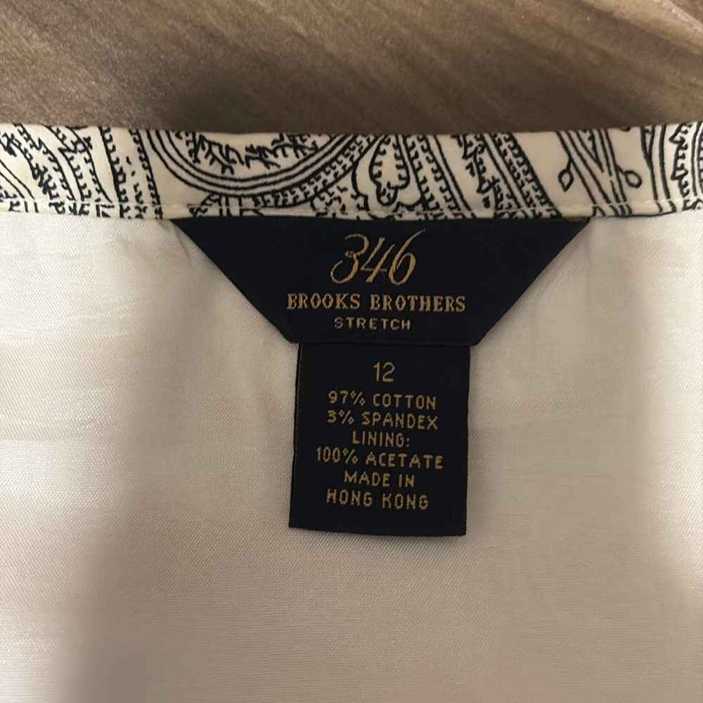 EUC Brooks Brothers White and Gray Knee-Length Pencil Skirt - Picture 2 of 6